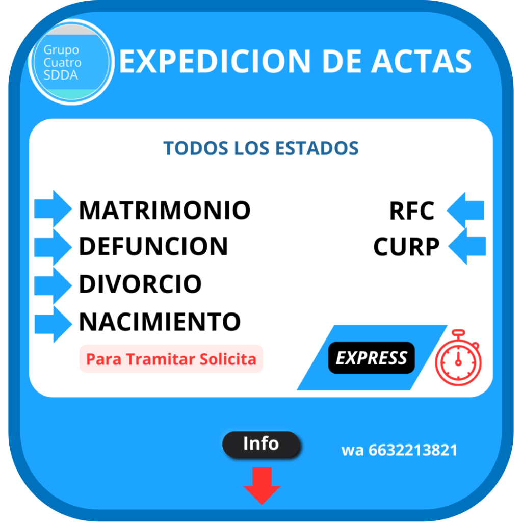 Trámite urgente de actas: matrimonio, defunción, divorcio y nacimiento en&nbsp;México